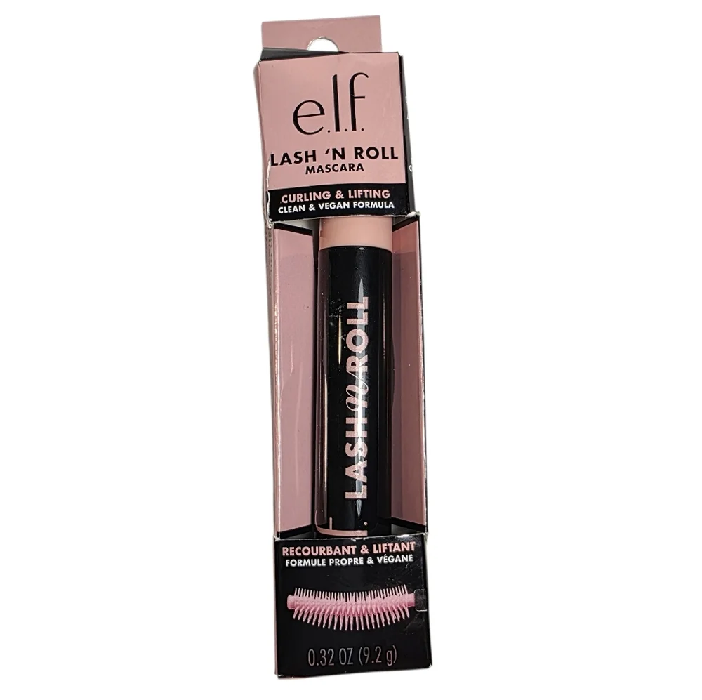 Elf Cosmetics Lash N Roll Curling & Lifting Black Mascara Full Size Vegan Makeup